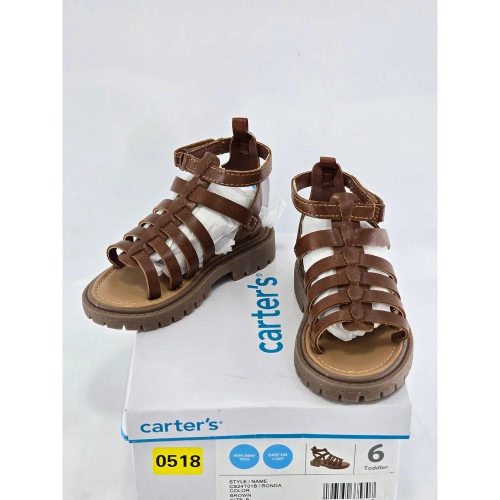 Carter's Ronda Gladiator Sandals Toddler Size 6 Brown CS24T01B - New
